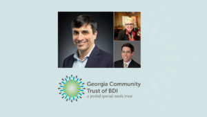 In the collage are pictured, Chris Rosselli, Lynn Smith and Stan Hill. Below the pictures is the Georgia Community Trust of BDI logo.