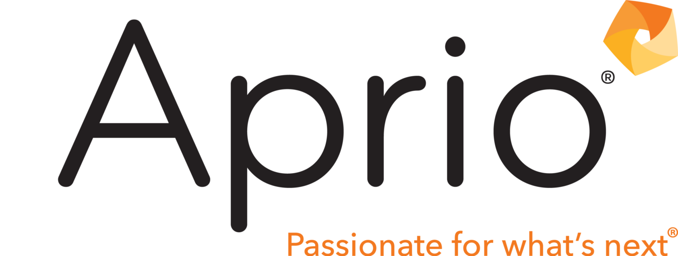 The Aprio logo with a text: Passionate for what's next