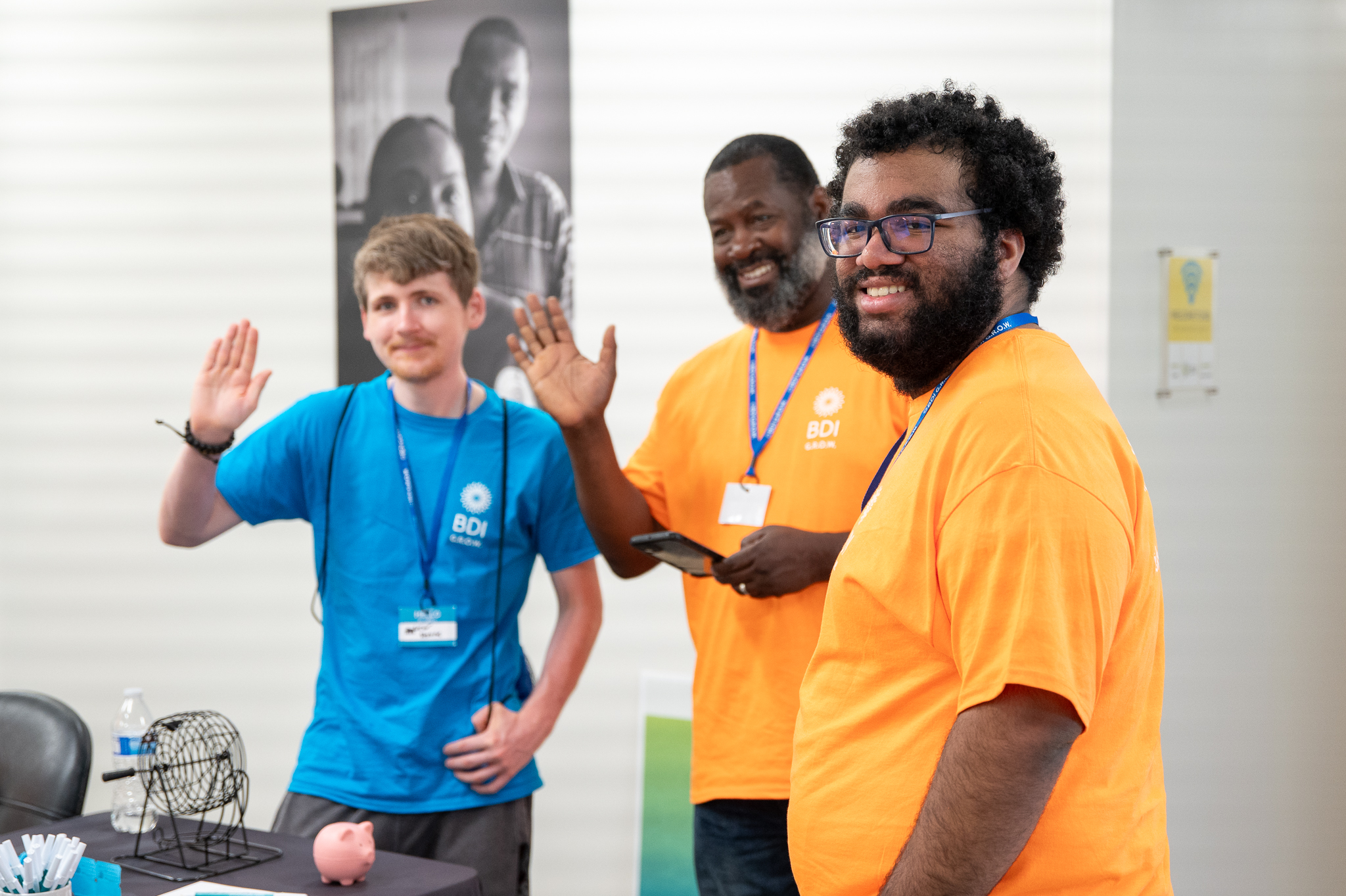 BDI Bridge Academy students volunteering at the GROW Summer gathering in 2023. Bridge Academy is a cybersecurity training for individuals with disabilities, while GROW provides job readiness skills for high-school students.
