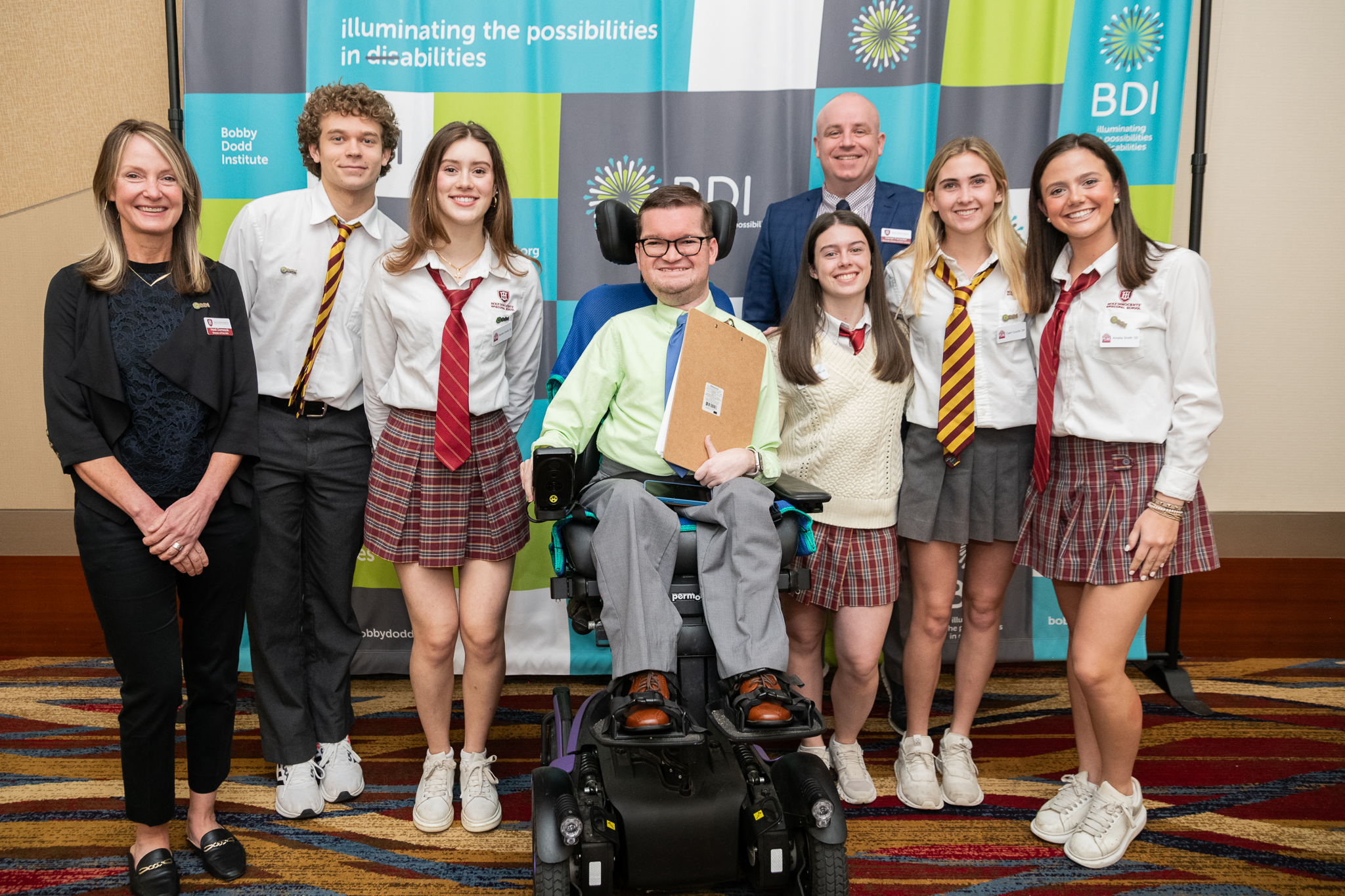 Representatives from PEAK institute and Luke Christie, BDI development manager, at Breakfast with Champions 2024