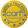 The Commission on Accreditation of Rehabilitation Facilities (CARF) accreditation logo.